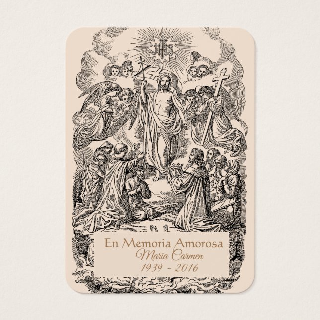 Carte Sainte du Mémorial catholique de Jésus (Devant)