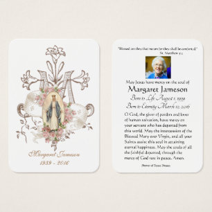 Carte Sainte du Mémorial funéraire catholique Vier