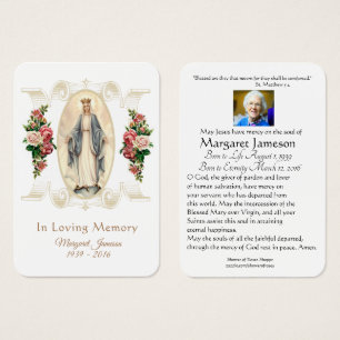 Carte Sainte du Mémorial funéraire catholique Vier