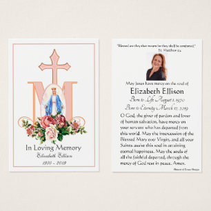 Carte Sainte du Mémorial funéraire catholique Vier