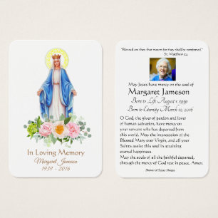 Carte Sainte du Mémorial funéraire catholique Vier