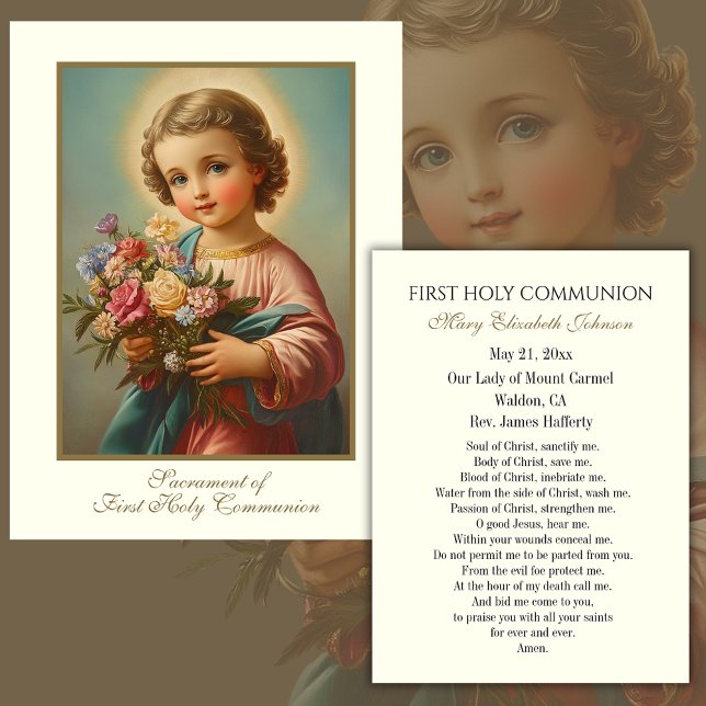 Carte Sainte du Souvenir catholique de la première (Créateur téléchargé)