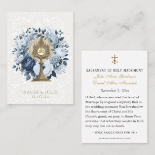 Carte Sainte Mariage de Monstrance Florale Bleue C