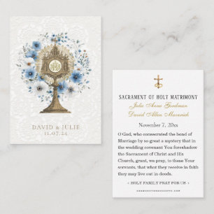 Carte Sainte Mariage de Monstrance Florale Bleue C
