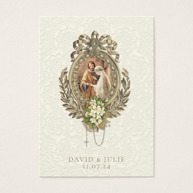 Carte Sainte Mariage Floral Catholique (Devant)