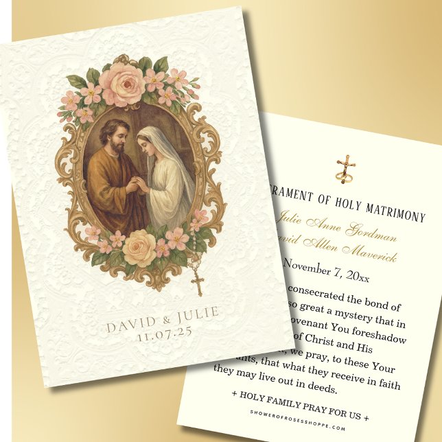 Carte Sainte Mariage Floral Catholique (Créateur téléchargé)