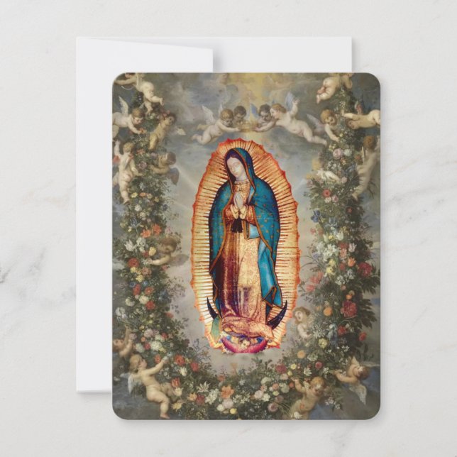 Carte sainte Notre Dame de GuaCatholic Funeral Mem (Devant)