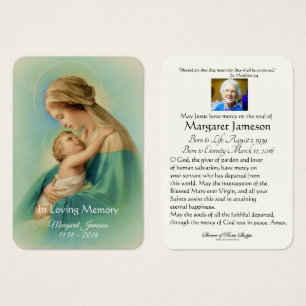 Carte Sainte Vierge Marie Jésus funéraire -