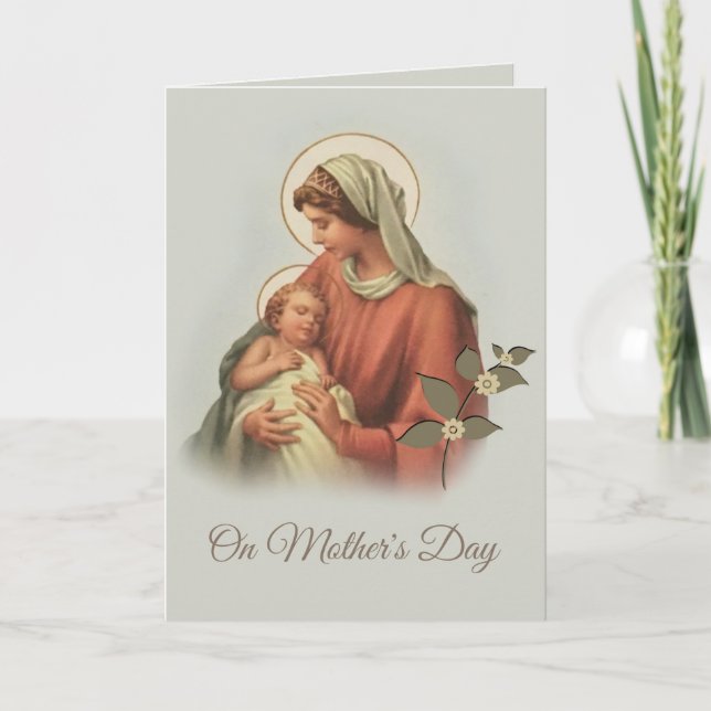 Carte Sainte Vierge Marie Mère Bébé Jésus (Devant)
