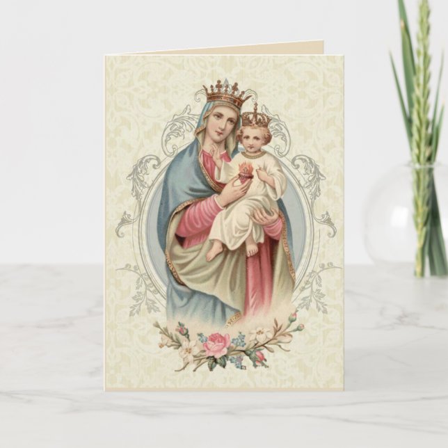 Carte Sainte Vierge Marie Prière Jésus (Devant)