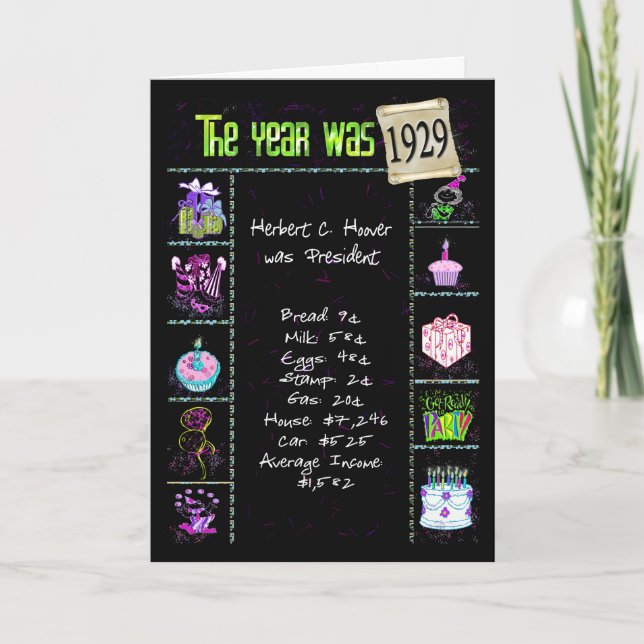 Carte Saison 1929 de Fun Trivia Facts (Devant)