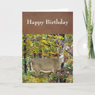 Carte Saison d'automne Deer heureux anniversaire salutat