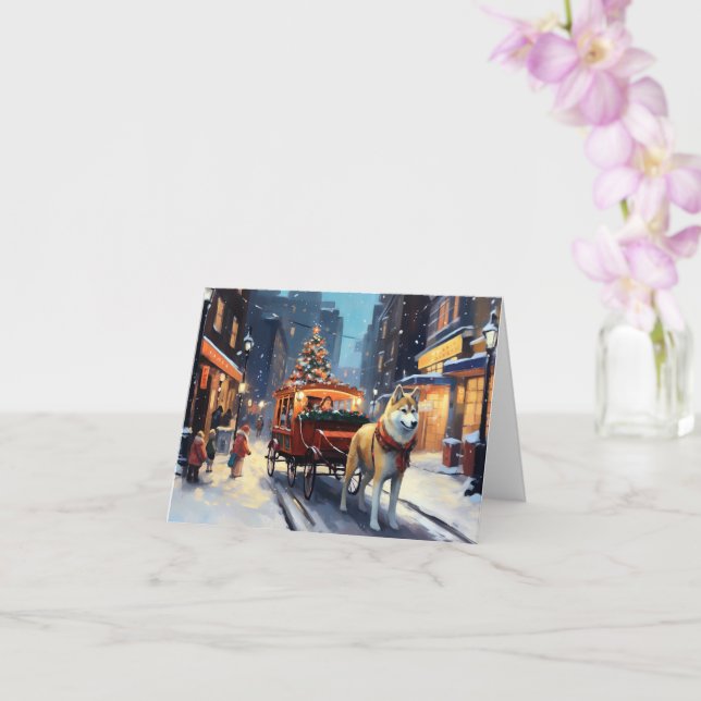 Carte Saison de Noël Akita (Orchidée)