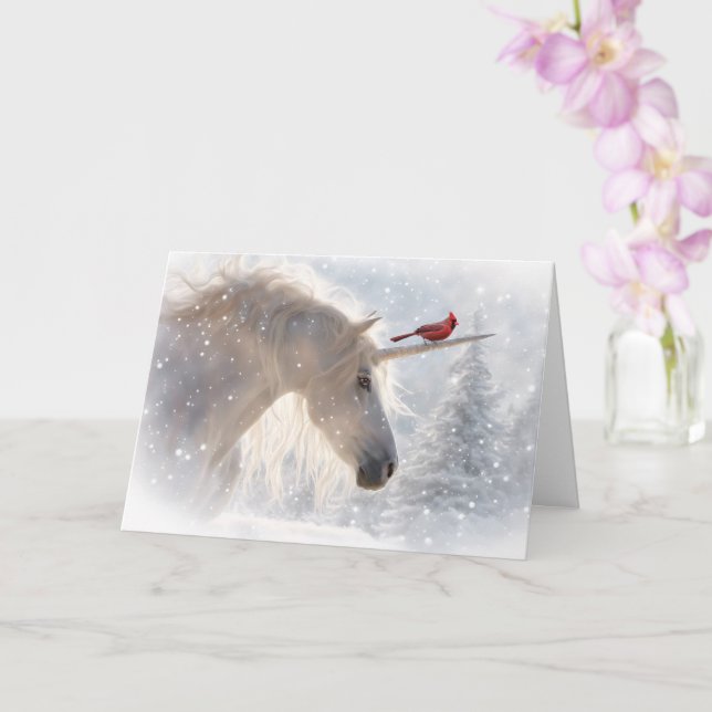 Carte Saison de Noël Cardinal Unicorn (Orchidée)