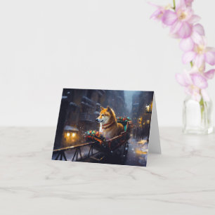 Carte Saison de Noël de Shiba Inu