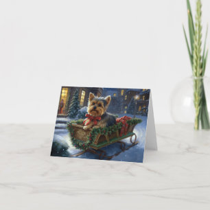 Carte Saison de Noël du Yorkshire Terrier