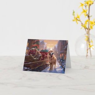 Carte Saison de Noël Golden Retriever