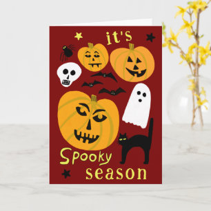 Carte Saison éffrayante Citrouilles Ghost Bat HAPPY HALL