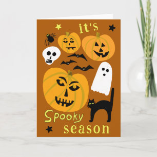 Carte Saison éffrayante Citrouilles Ghost Bat HAPPY HALL