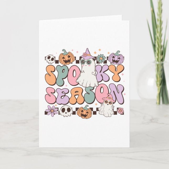 Carte Saison Éffrayante des fantômes d'Halloween (Devant)