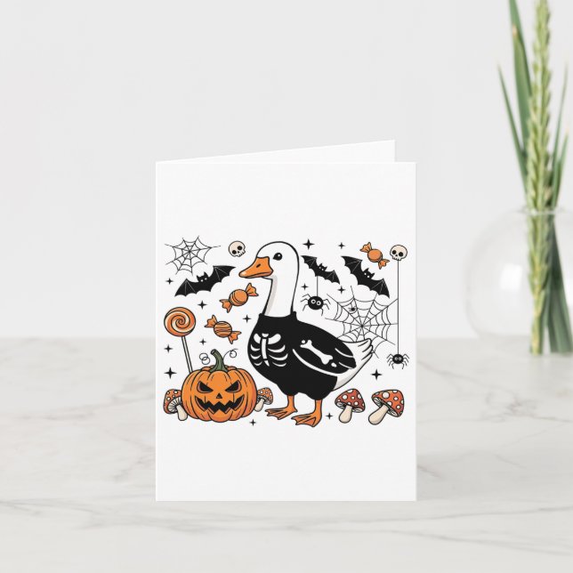 Carte Saison Éffrayante d'Halloween de soie d'oie Honkin (Devant)