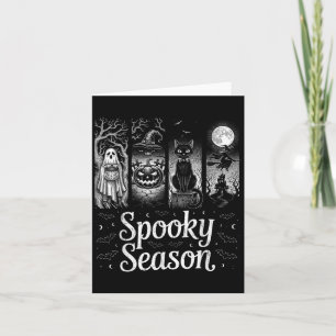 Carte Saison éffrayante Funny Halloween Boo Witch Chat P