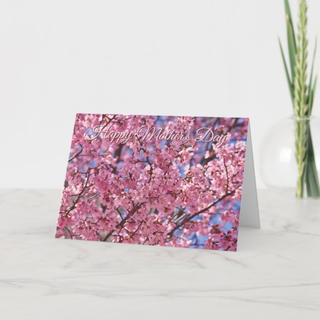 Carte Sakura Fleur de Cerisier Rose Fête des Mères (Devant)