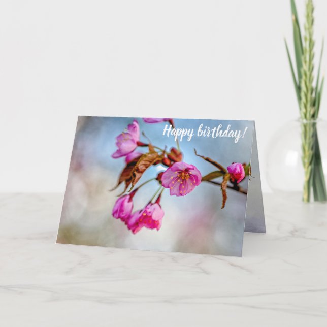 Carte Sakura Fleurs Dans Les Couleurs Roses Douces Au Pr (Devant)