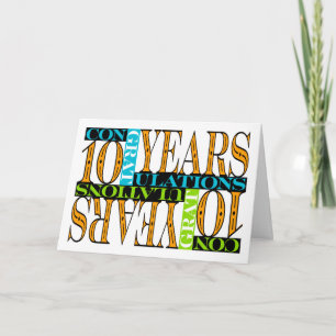 Carte Salaire 10e anniversaire Félicitations Mosaic