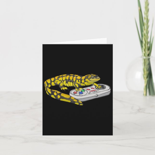 Carte Salamandre Jouer Jeu Vidéo Salamandres Gamers (Devant)