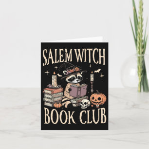 Carte Salem Witch Book Club Halloween Raccoon Witch Lire