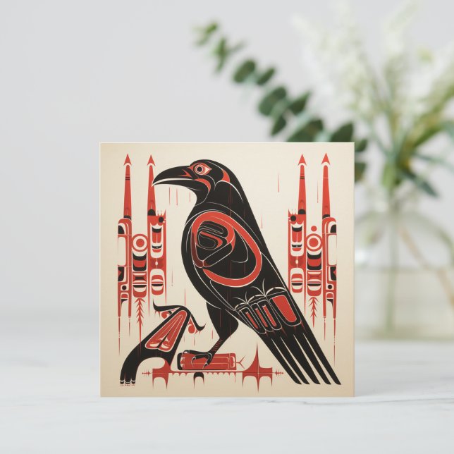 Carte Salish natif pacifique northwestern style art rave (Debout devant)