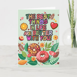 Carte Salle de classe Saint-Valentin Boho Donuts et fleu