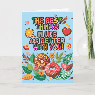 Carte Salle de classe Saint-Valentin Boho Donuts et fleu