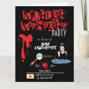 Carte Salle d'évasion Meurtre Mystère Carton d'invitatio