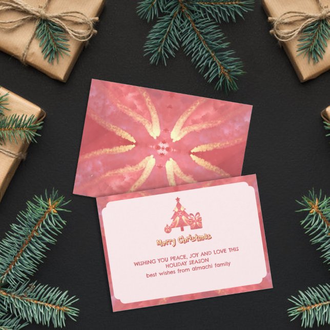 Carte salmon winter christmas wish sunburtst mandala (Créateur téléchargé)