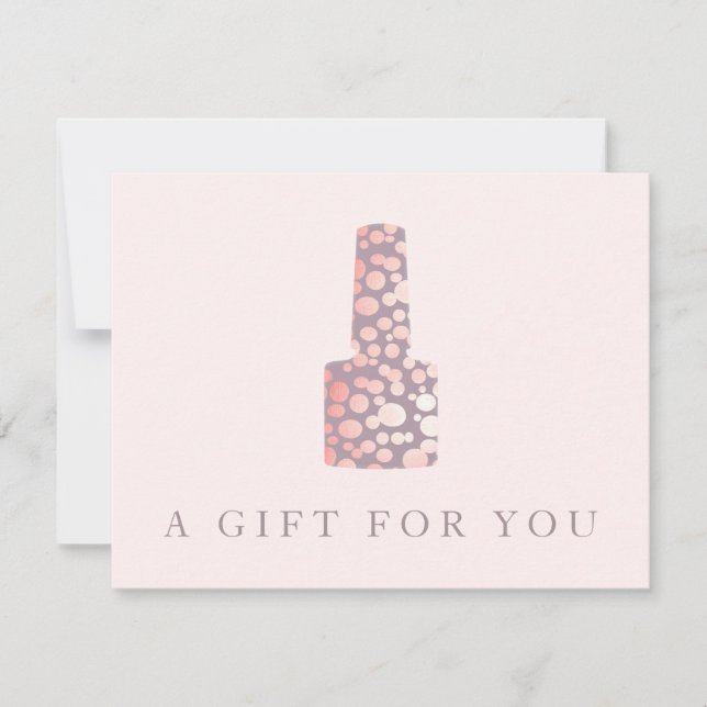 Carte Salon à ongles, Certificat cadeau manicuriste rose (Devant)