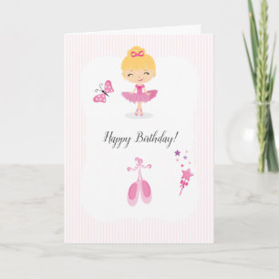 Carte Salon d'anniversaire de Pink Ballerina