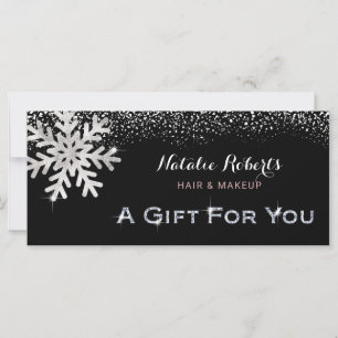 Carte Salon de beauté Hiver Snowflakes Certificat cadeau