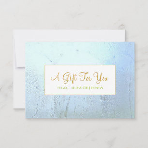 Carte Salon et Spa Aqua Blue Glass Certificat cadeau