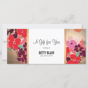 Carte Salon floral coloré et certificat cadeau Spa
