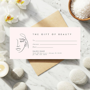 Carte Salon Spa rose moderne ou carte-cadeau Services