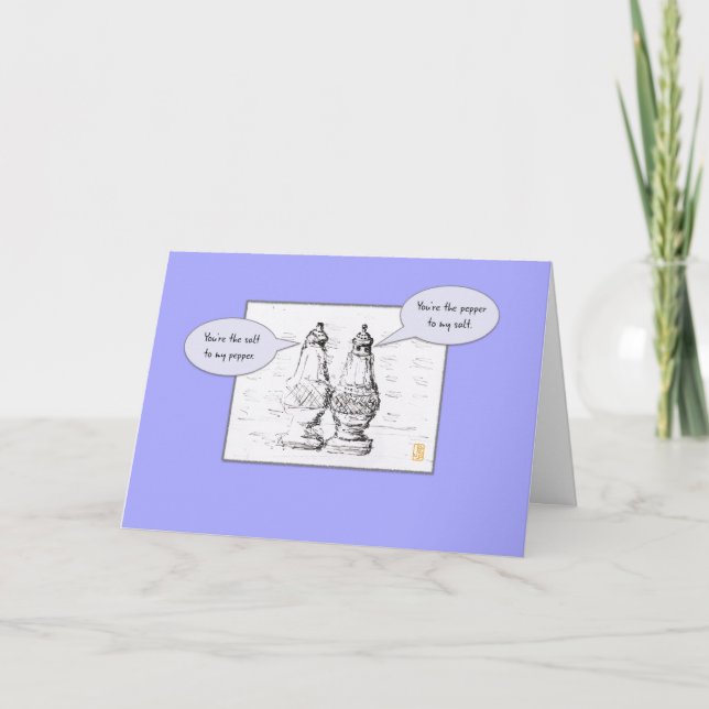 Carte Salt & Poivre sur Periwinkle Romantic Anniversaire (Devant)