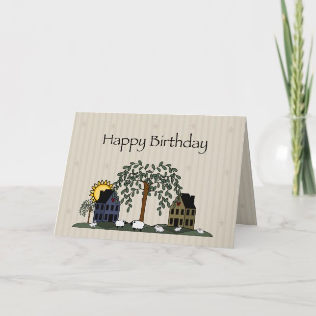 Carte Saltbox Maisons Anniversaire (Devant)