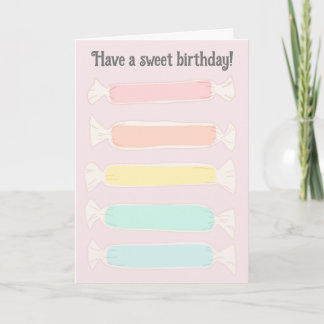 Carte Saltwater Taffy Candy Message personnalisé Anniver