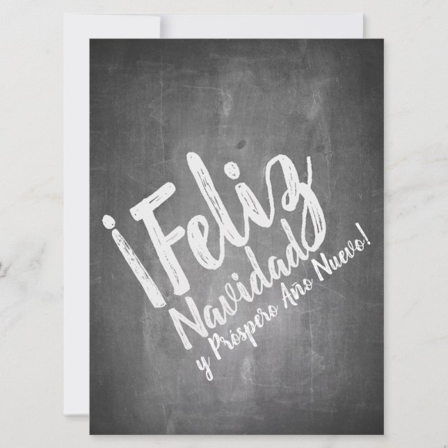 Carte Saludos De Navidad en La Pizarra (Devant)