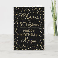 Salue chaque année Anniversaire Noir Confetti 50e