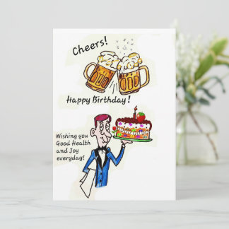 CARTE SALUT D'ANNIVERSAIRE - CHEERS D'ANNIVERSAIRE