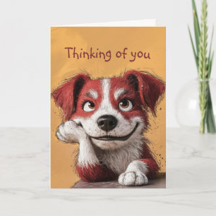 Carte Salut Pensée Pour Toi Chien Mignon Animal Chiot