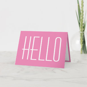 Carte Salut Rose Simplistique Typographie Minimaliste